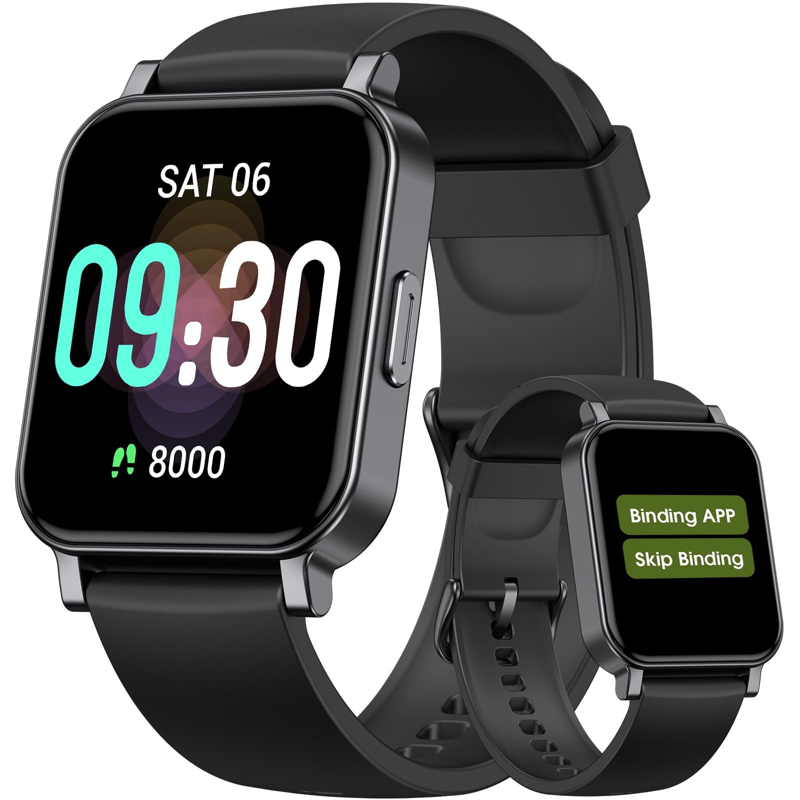 Pedometer Watch Senior Friendly No App/Phone Required, Waterproof Black