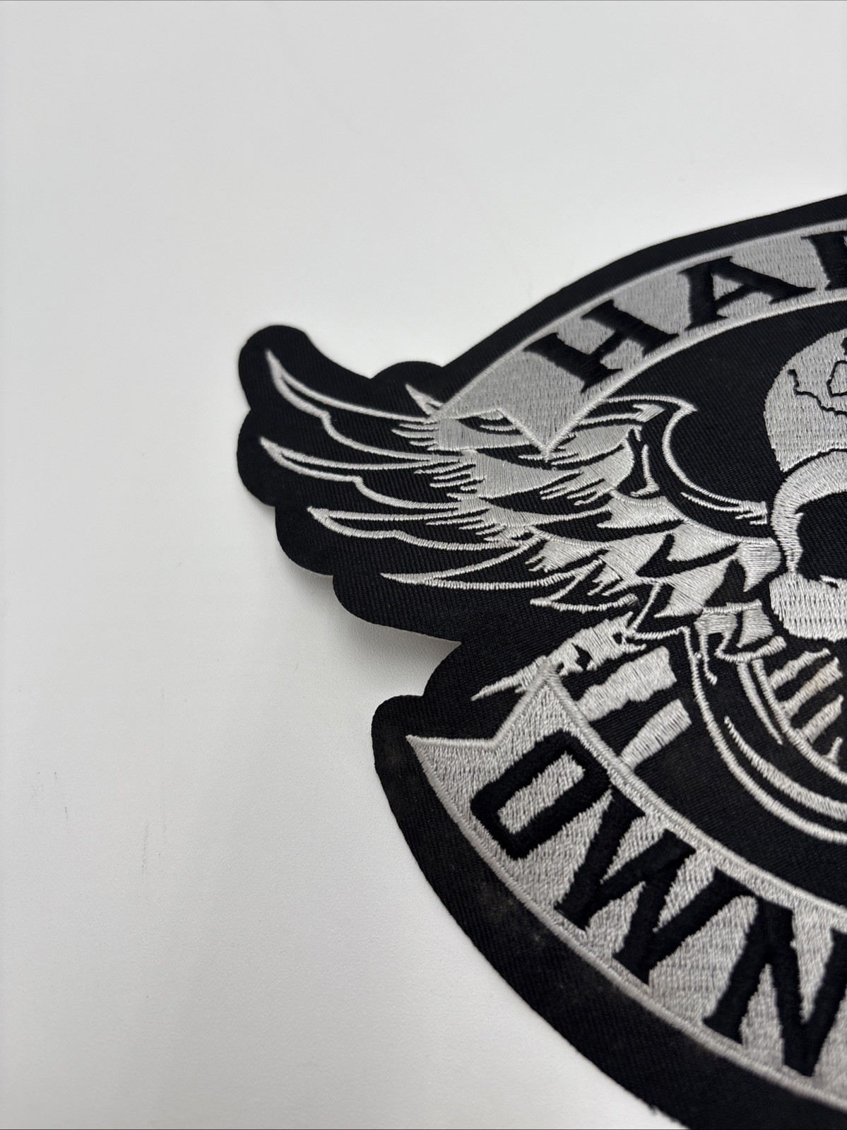 Harley Davidson Large Winged Skull Silver Patch Owners Group H.O.G.
