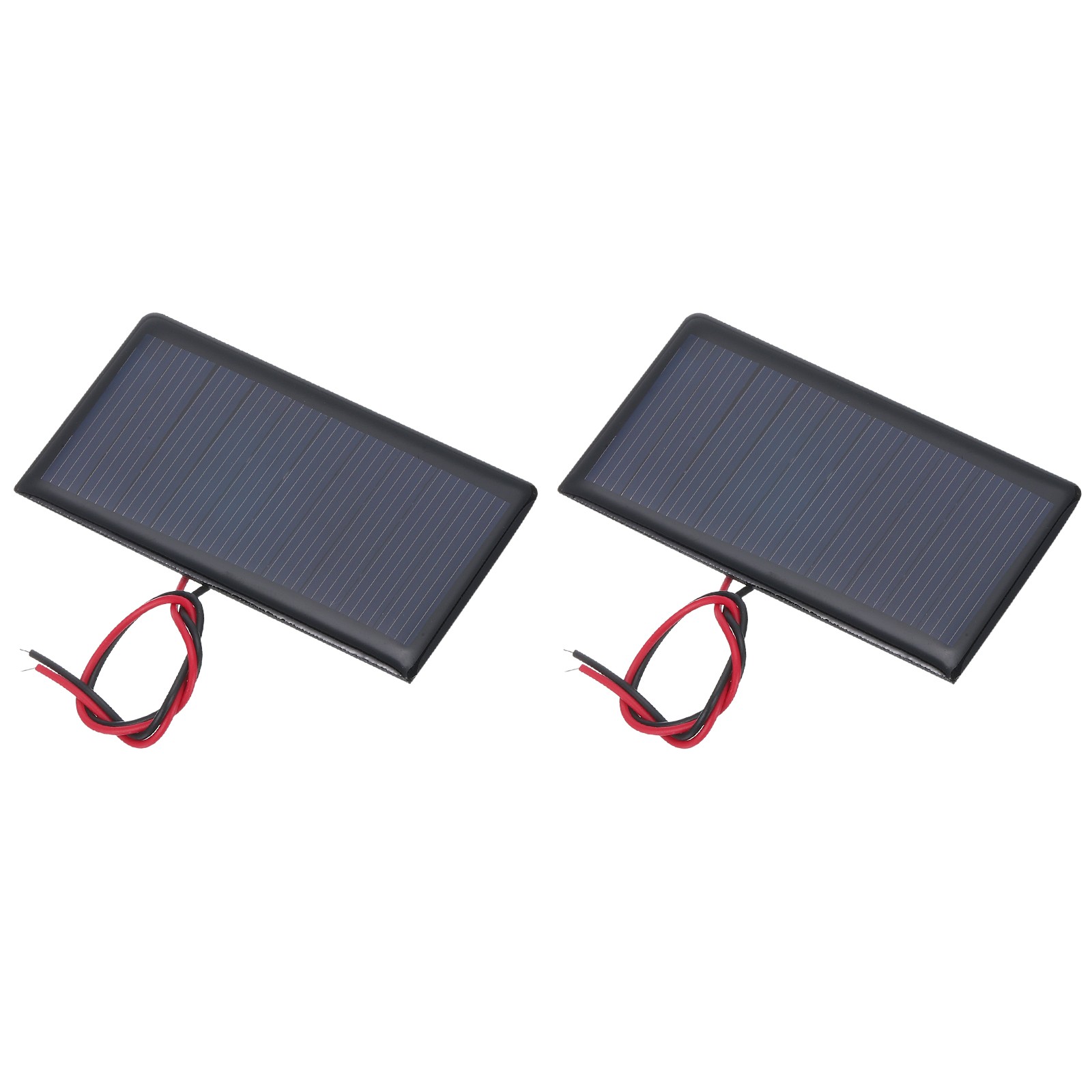 2 Pcs 5V 0.3W 60mA Mini Solar Panels with 2 Cable 68mm x 37mm