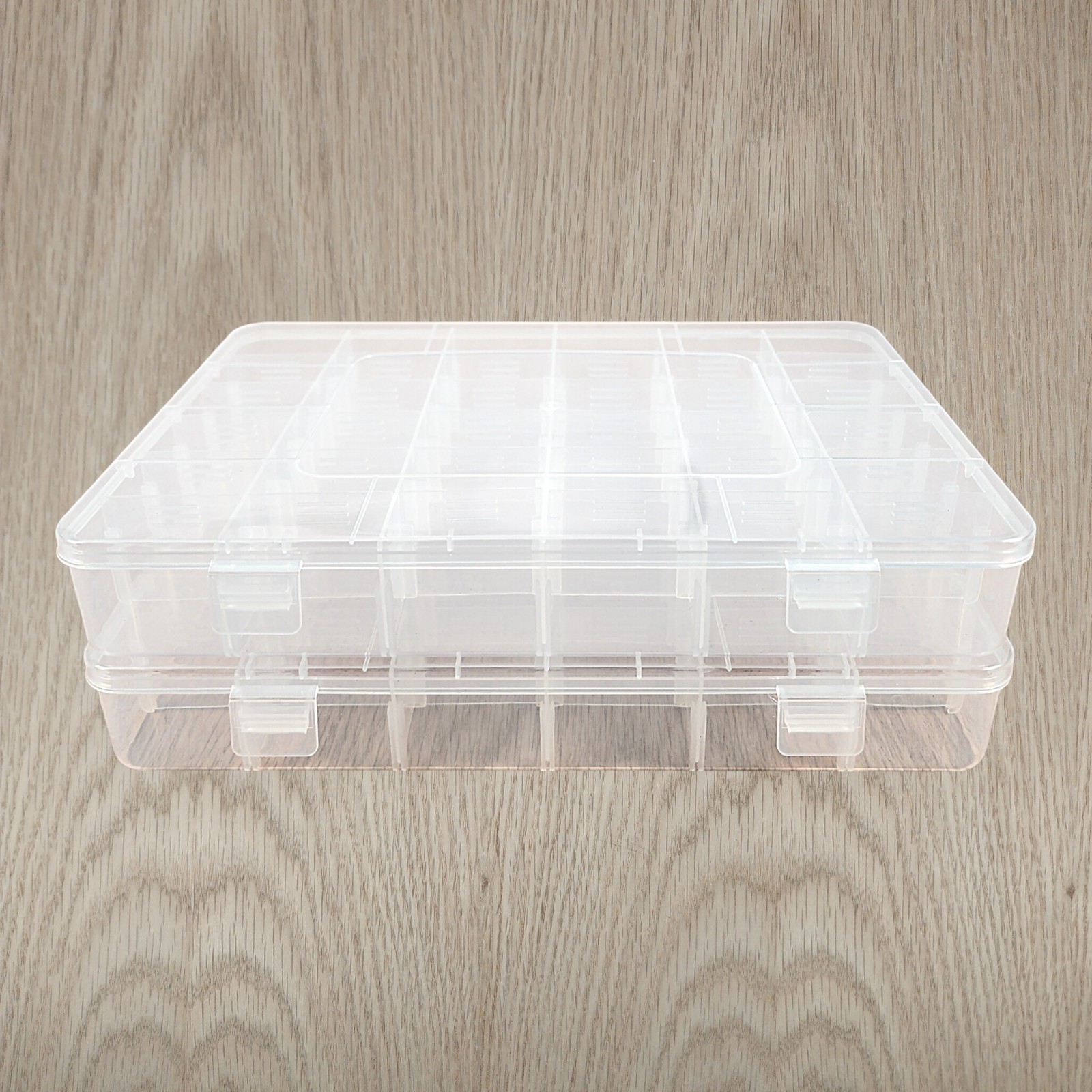 2 Packs 36 Grids Clear Plastic Adjustable Dividers Bead Jewelry Organizer, Used