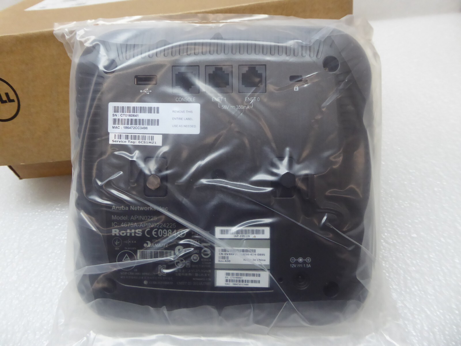 Dell Aruba IAP225-US Remote Wireless Access Point 0V4HPW