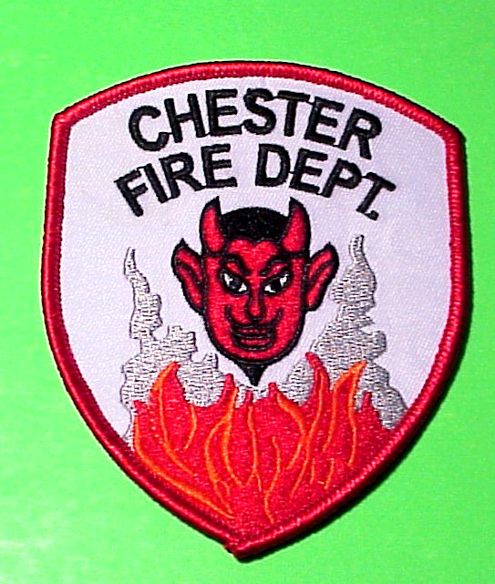 CHESTER  MASSACHUSETTS  MA  ( DEVIL )  4" FIRE DEPT  PATCH  FREE SHIPPING!!!