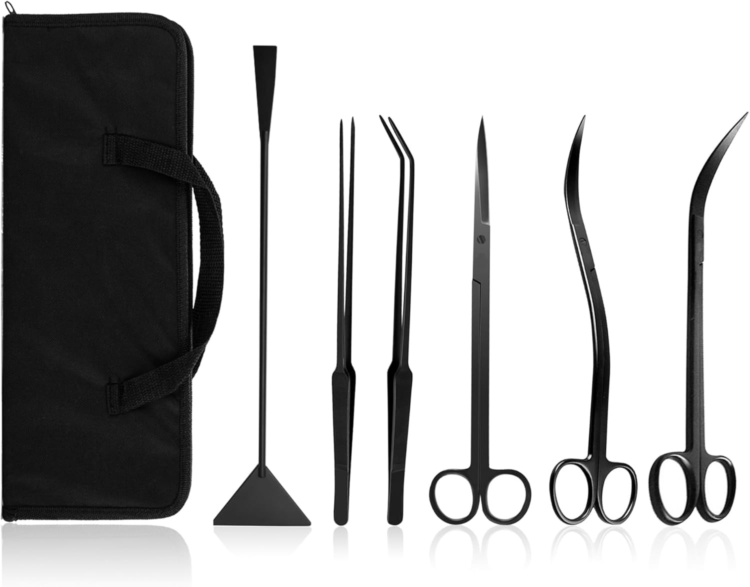 Aquascaping Tools 7 in 1 Kit Aquarium Plant Scissors Tools Set Curved & Waved Sc