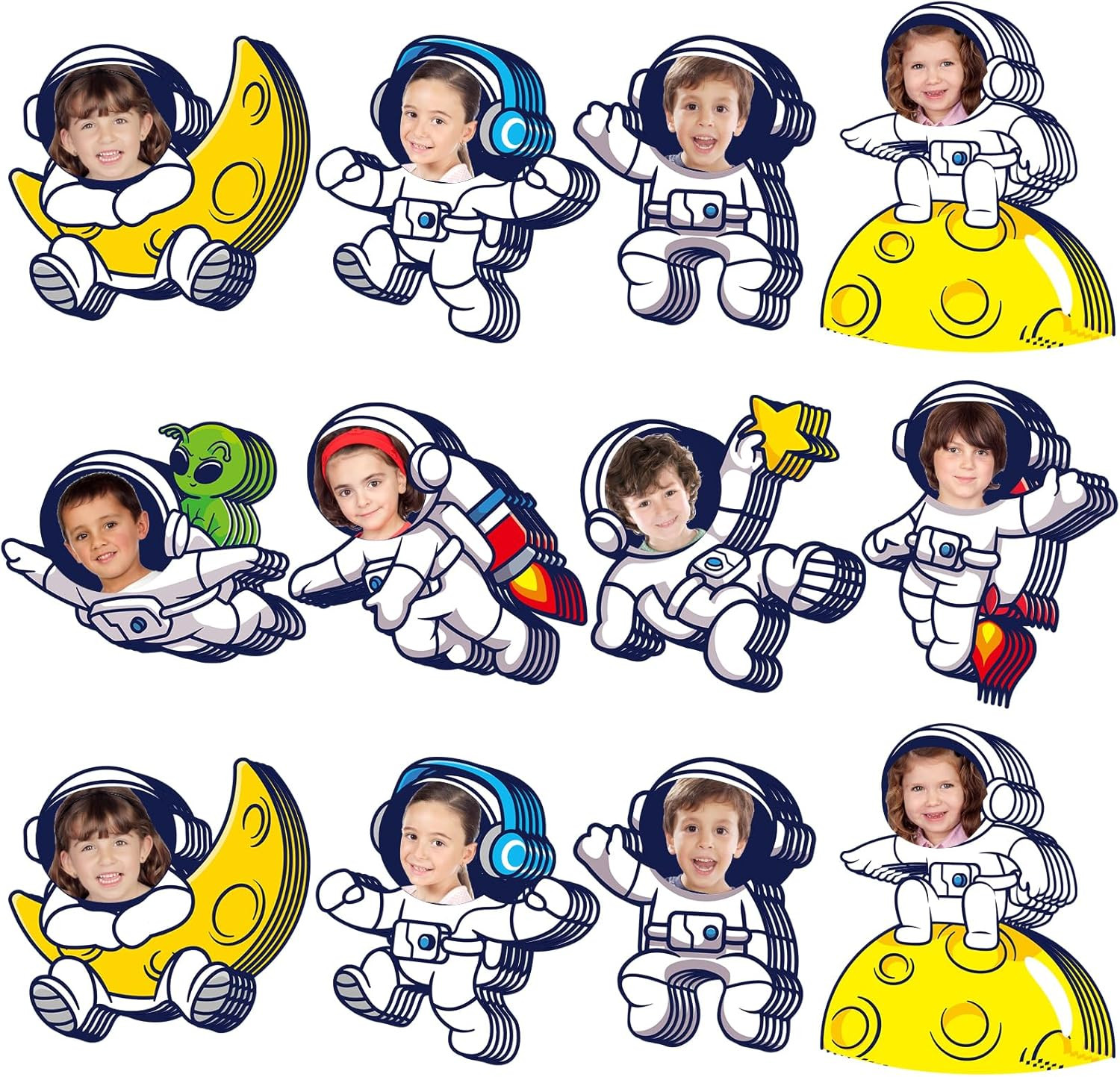 60Pcs Outer Space Cutouts Astronaut Bulletin Board Set Decoration Space Theme Cl