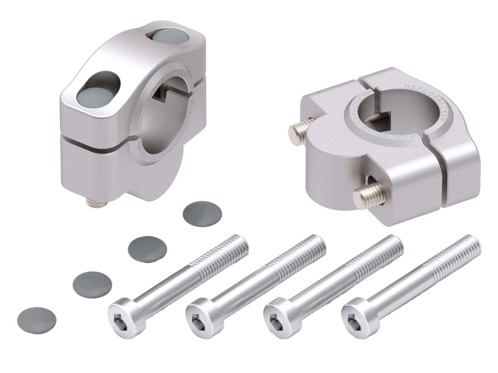 BMW G 650 X Country/Moto 2007-2009 Handlebar Risers 20mm Silver BY HEPCO & BECKE