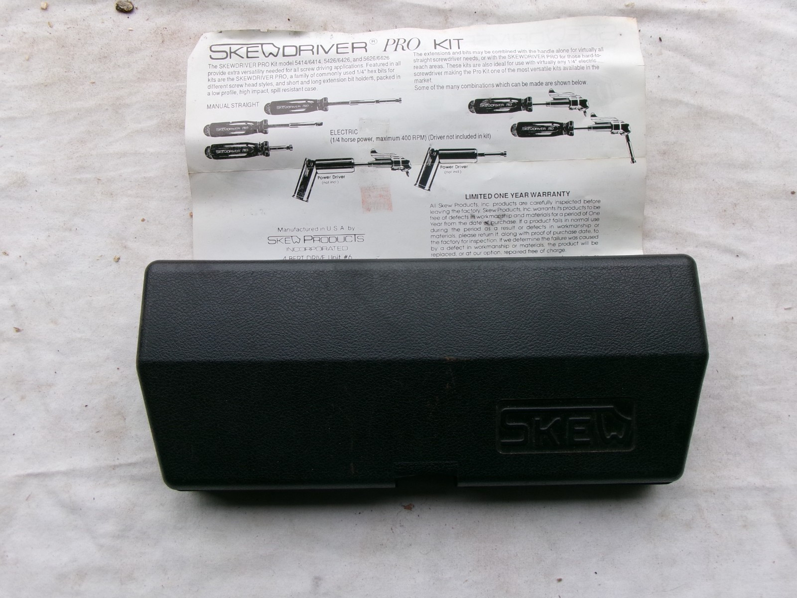 THE ORIGINAL "SKEWDRIVER PRO KIT" ANGLE HEAD SCREWDRIVER - 26 ORIGINAL BITS