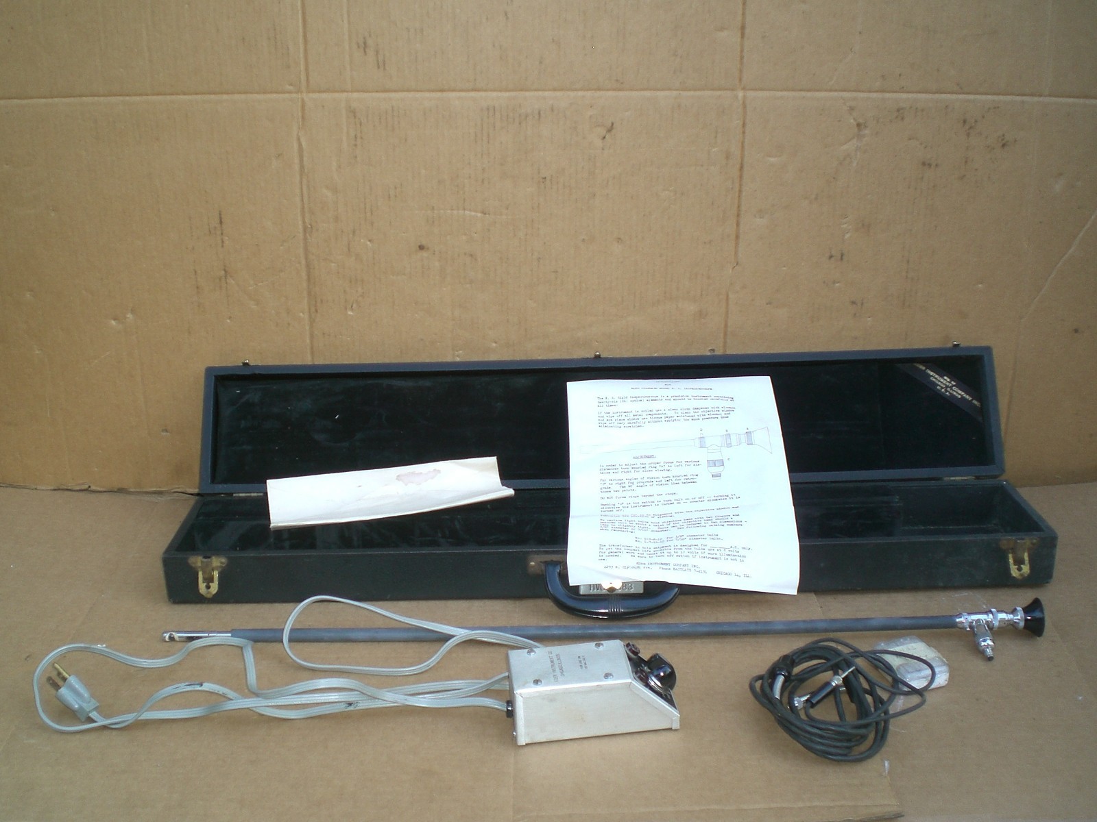Vintage Eder instrument Co. bore scope with case 32 in long
