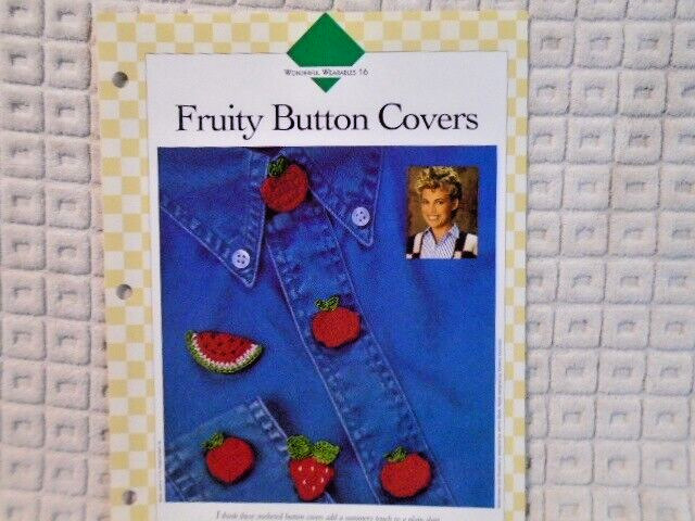 Fruity Button covers fruit strawberry VANNA'S CLUB CROCHET PATTERN INSTRUCTIONS