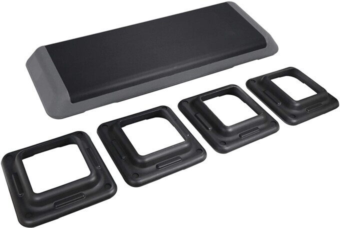 2PCS 43'' Aerobic Step Platform Adjustable Exercise Workout Stepper w/4 Riser