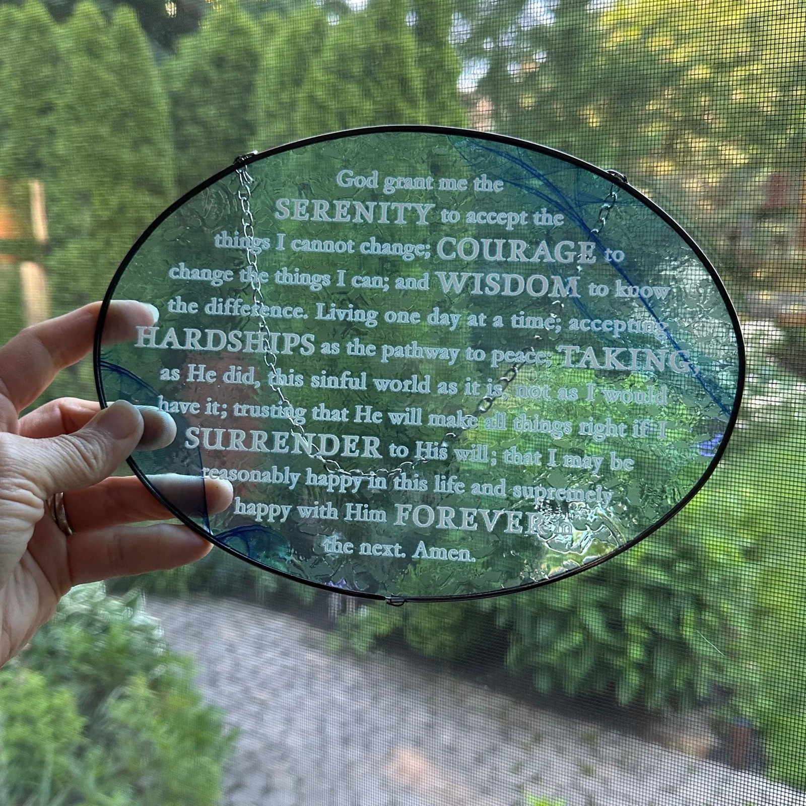 Serenity Prayer Suncatcher Recovery Gift