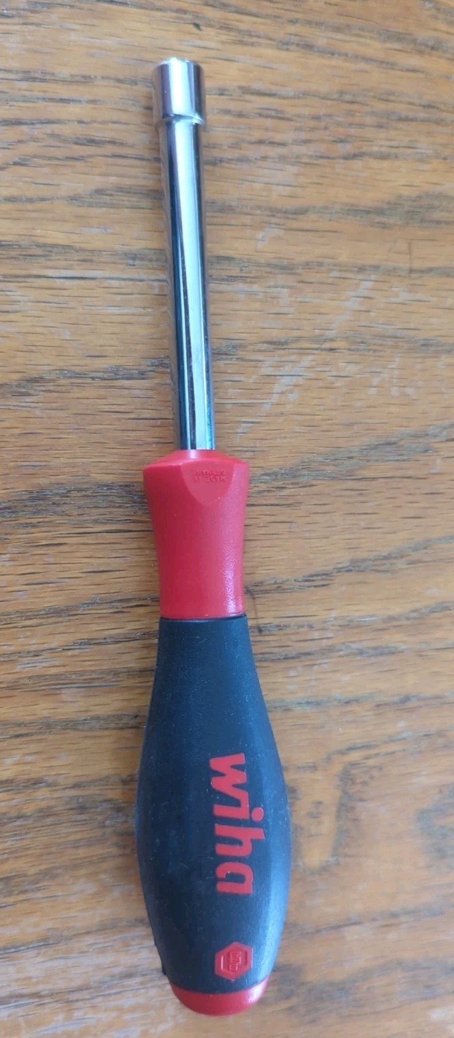Wiha 1/4 x 70mm SoftFinish Nut Driver Hollow Shaft 343Z Red/Black Handle