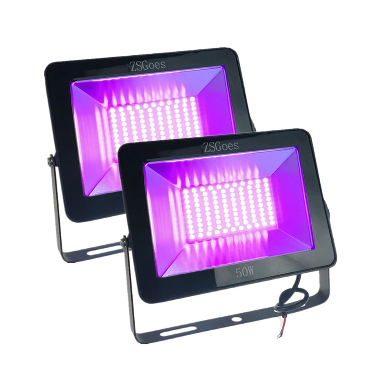 2 Pack 50W UV Ultraviolet Black Light 12V 24V 36V Low Voltage for Halloween B...