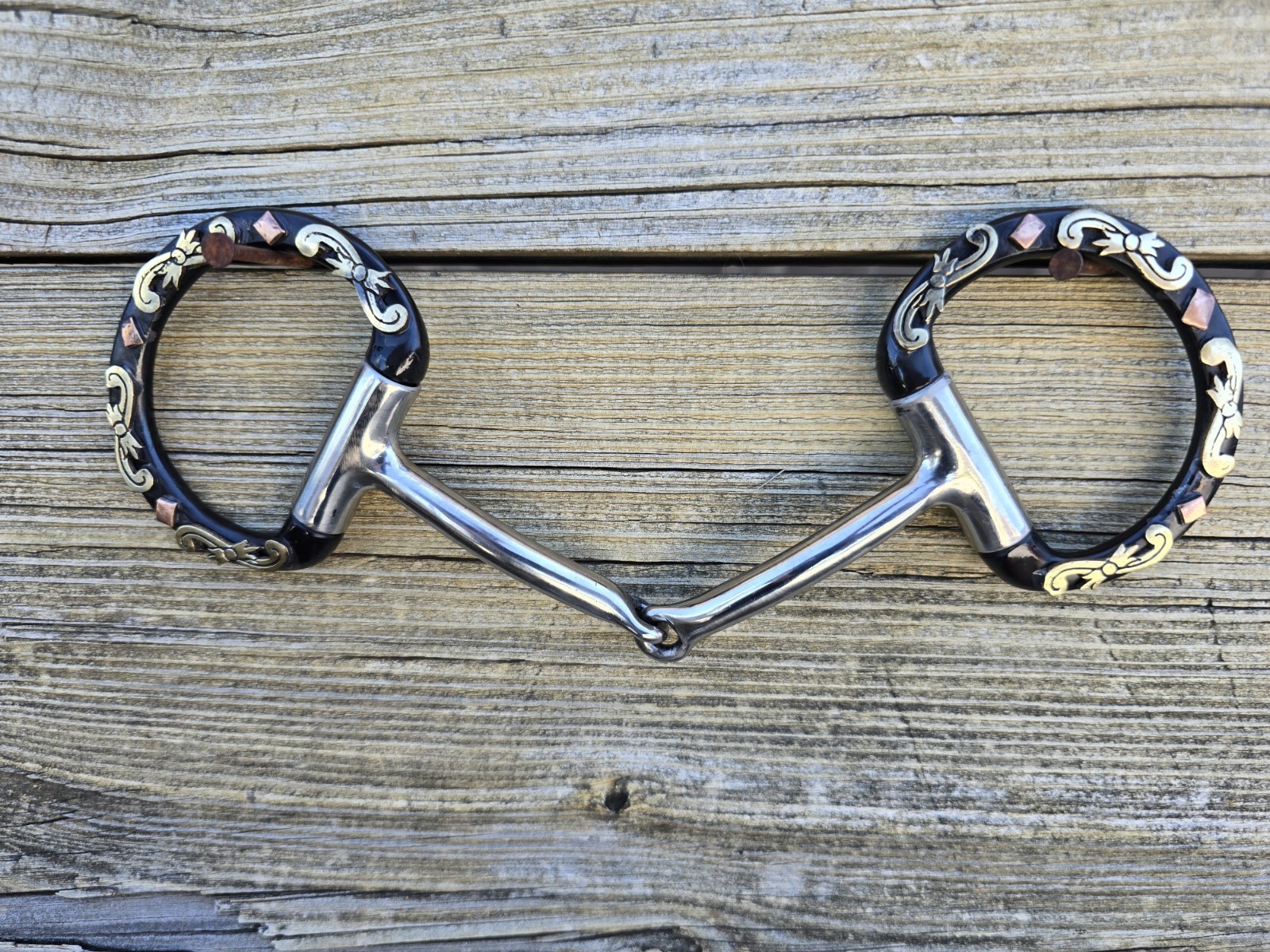 Steel Mounted D Ring Smooth Snaffle Bit