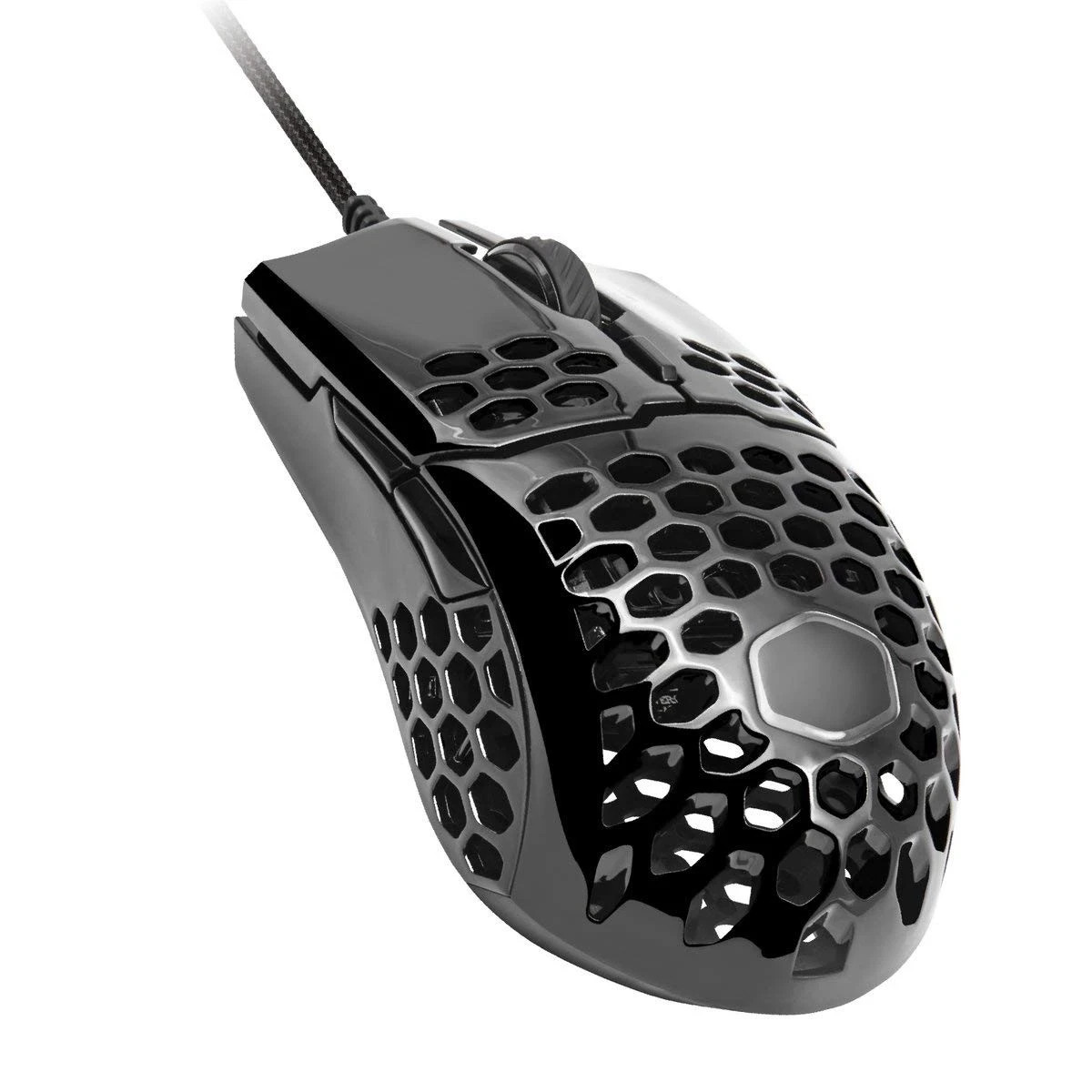 MM710 Glossy Black Gaming Mouse Honeycomb Shell 16000 DPI Optical Sensor
