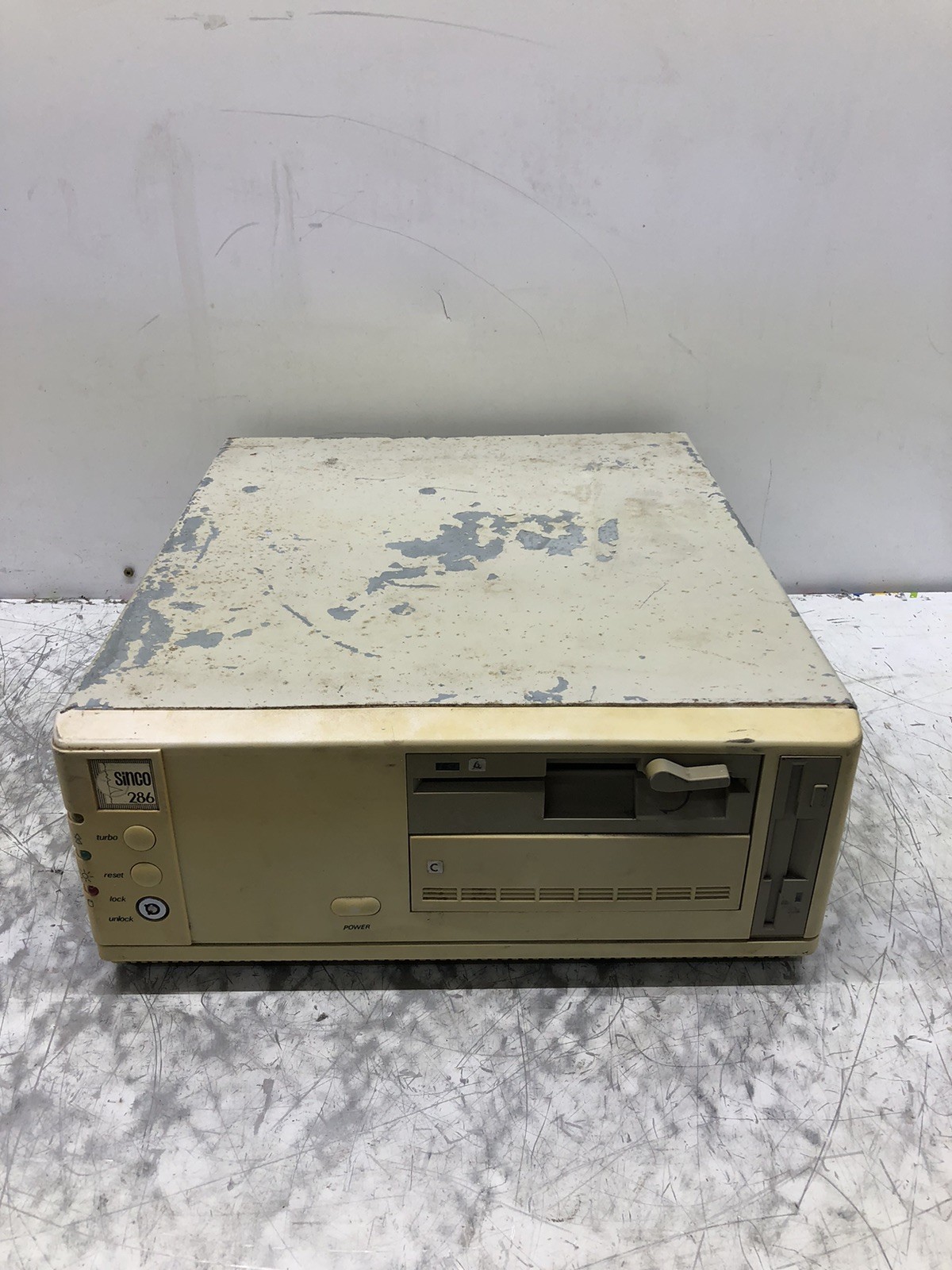 Vintage Sinco 286 Desktop Computer IN ROUGH CONDITION -- PARTS ONLY