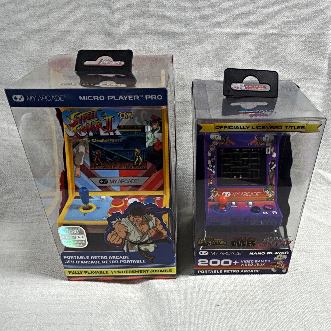My Arcade Micro Player Pro Street Fighter II + Nano Player 200-in-1 Lot of 2