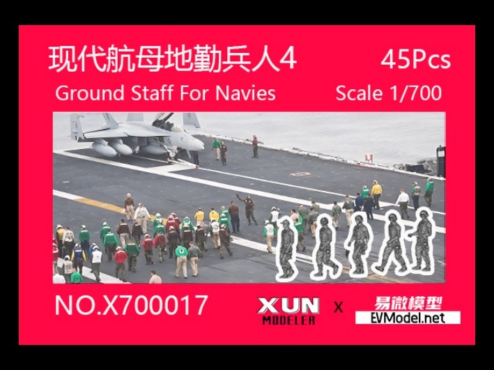 EVMODELXUN X700017 Ground Staff For Navies 4 （3D Print 45pcs）