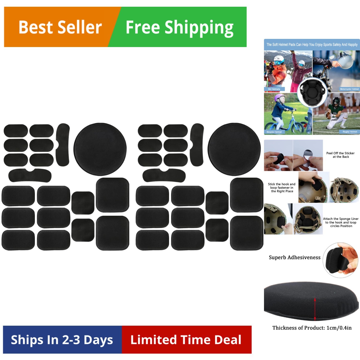 Universal Airsoft Helmet Pads, Tactical Helmet Replacement Foam Padding Kits ...