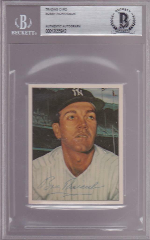 Bobby Richardson Signed 50 Years of Yankees All-Stars 1983 TCMA Card BAS