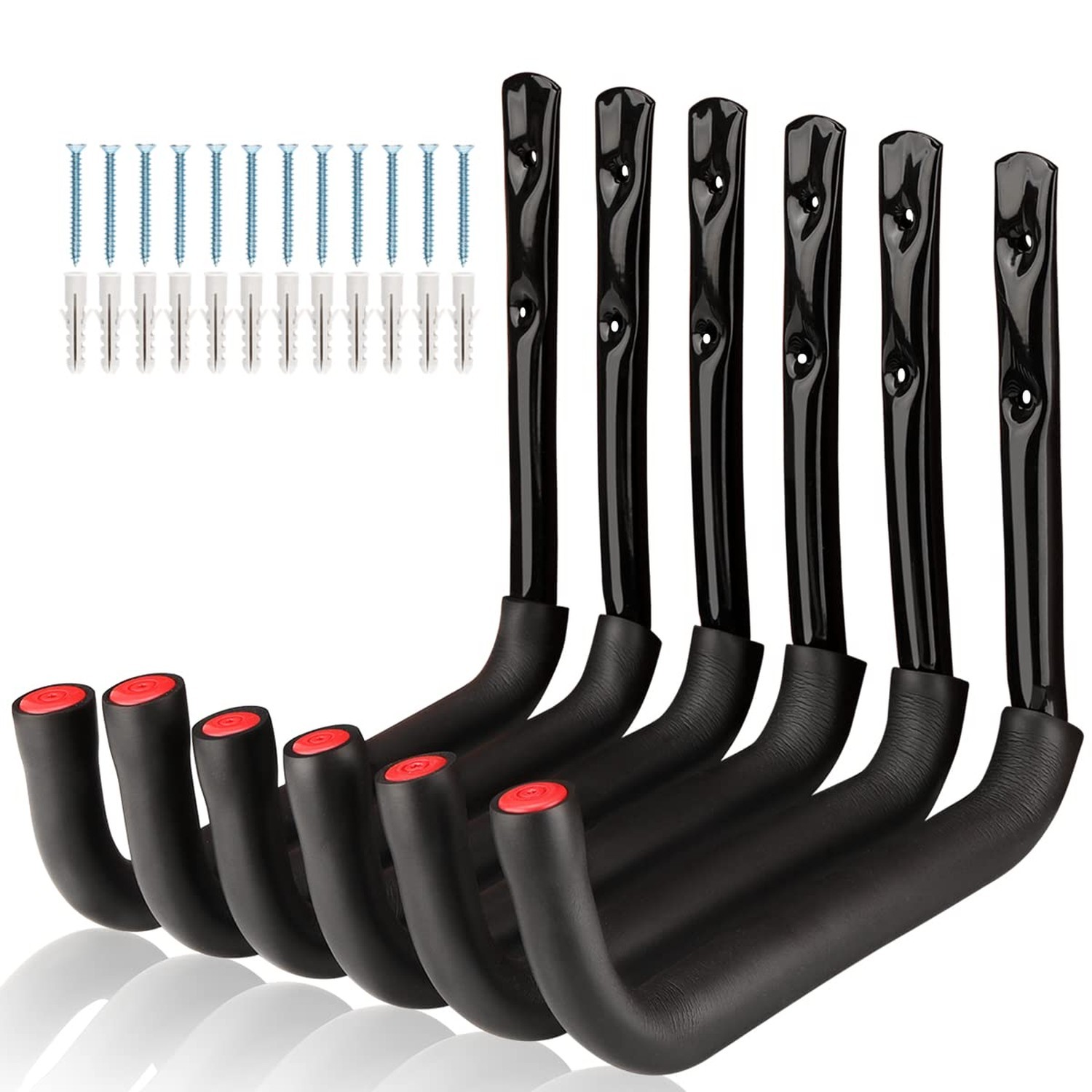 Garage Storage Ladders Hooks, 6 Pack Heavy Duty Utility Hanger, 9.8IN Wall Mo...