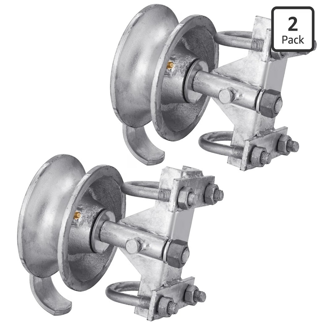 Sliding Gate Rollers Galvanized Steel Rolling Gate Hardware Kit for 2" (1-7/8")