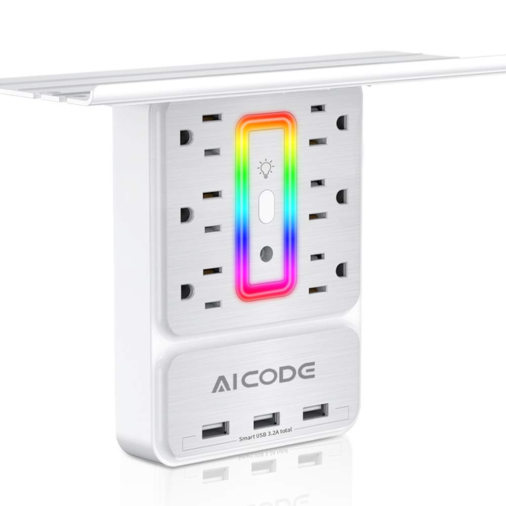 Socket Outlet Shelfwall Outlet Surge Protector6 Electrical Outlet Splitter With