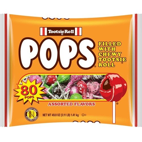 Tootsie Roll Pops Assorted Flavors, 80 Count Bag.