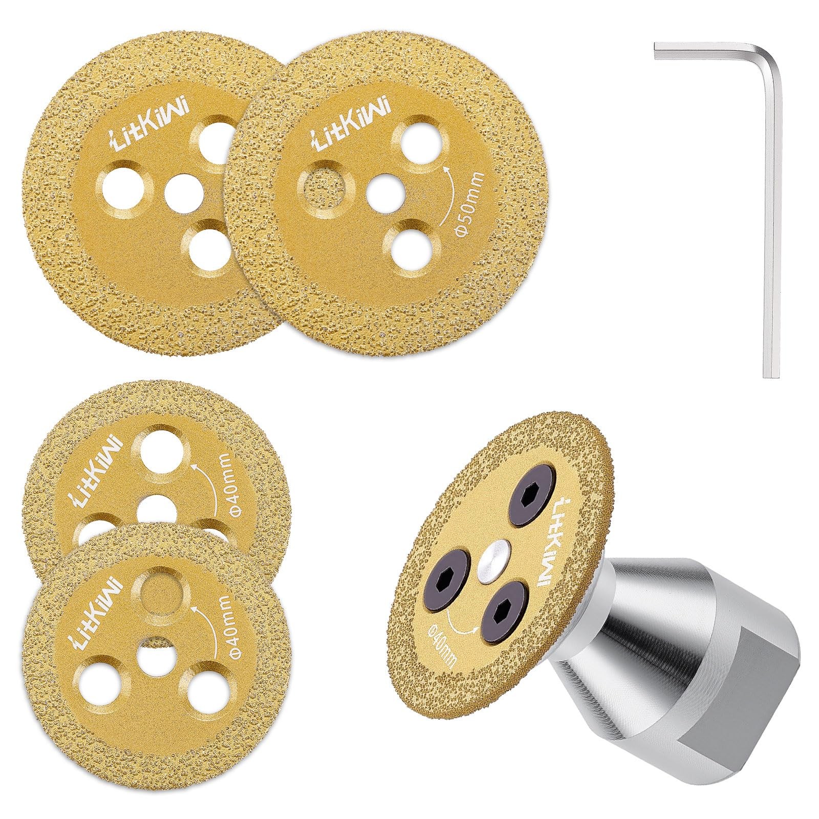 Mini Diamond Engraving Saw Blade & 5/8''-11 Thread Flange 2PCS 1-9/16 Inch(40...