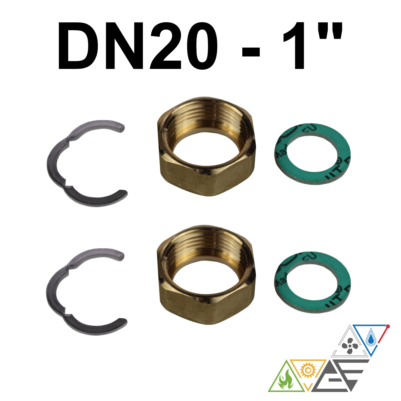 2er Fitting Set Screw DN20/1 " Mounting Stainless Steel Corrugated Pipe Solar