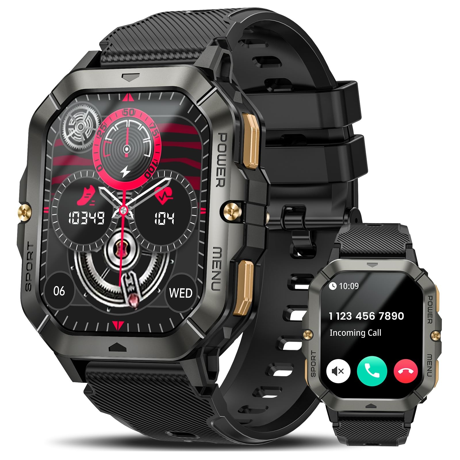 Military Smart Watches for Men (Answer/Make Calls), 2.02'' Fitness Smart Watc...