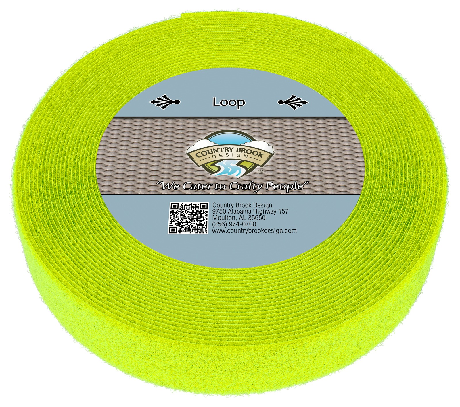Country Brook Design® Hot Yellow Sew On Loop Only (2 inch, 5 yards)