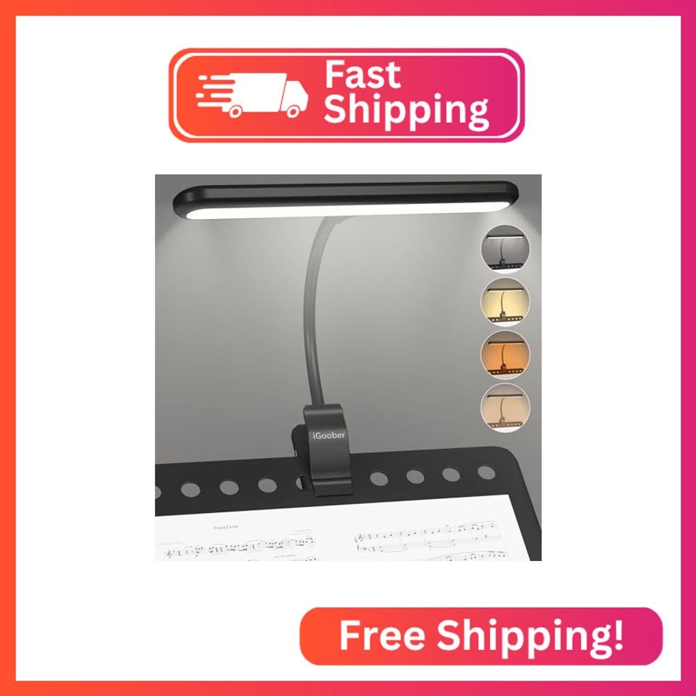 iGoober 28 LED Music Stand Light, 1/2/4 Pack Clip on Piano Lights, Eye Caring &