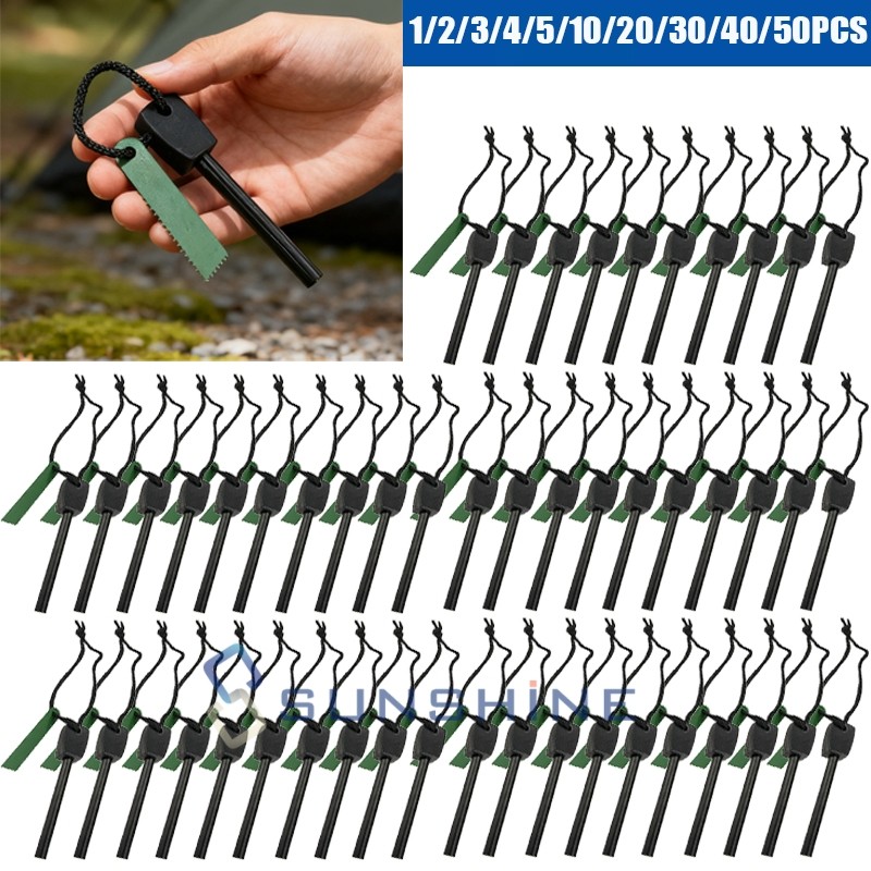Fire Starter Flint Steel Striker Survival Kit Ferro Rod Camping Outdoor Tool