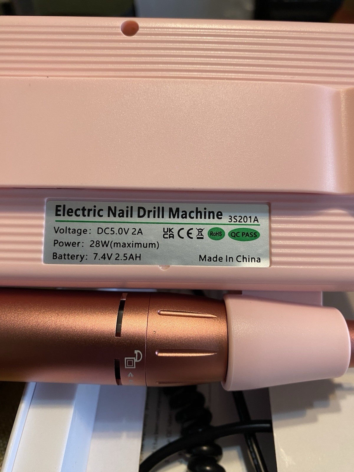 Pink Electric Nail Drill Portable Machine
