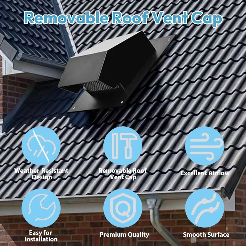 6 Inch Removable Roof Vents Galvanized Steel Exhaust Vent with Damper for Houses