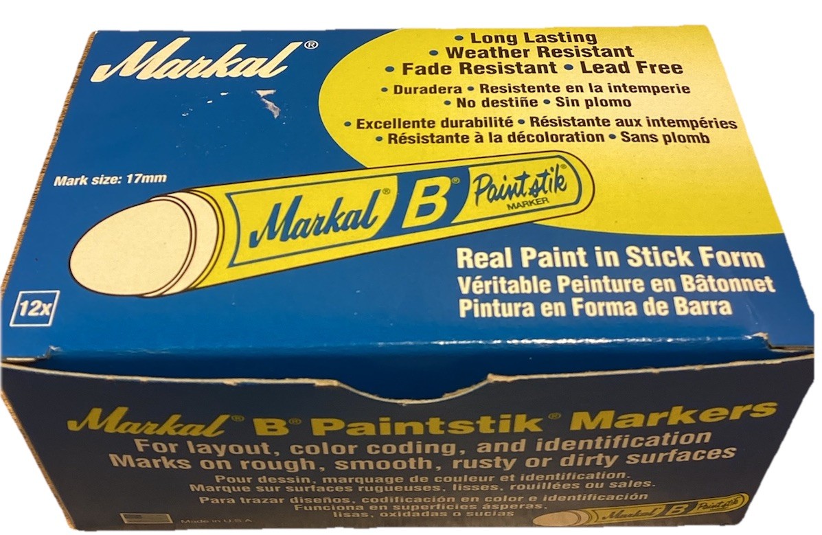 Box Of 12 MARKAL B Black Paint Stik Markers Mark Size:17mm BRAND NEW