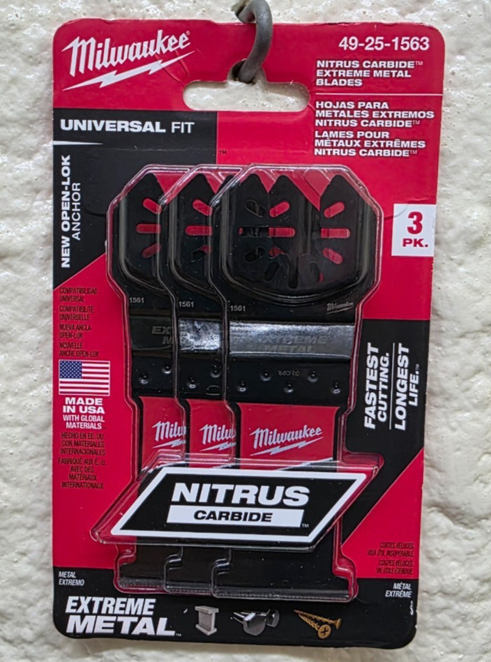 Milwaukee 49-25-1563 3Pk Nitrus Carbide Extreme Metal Oscillating Blades
