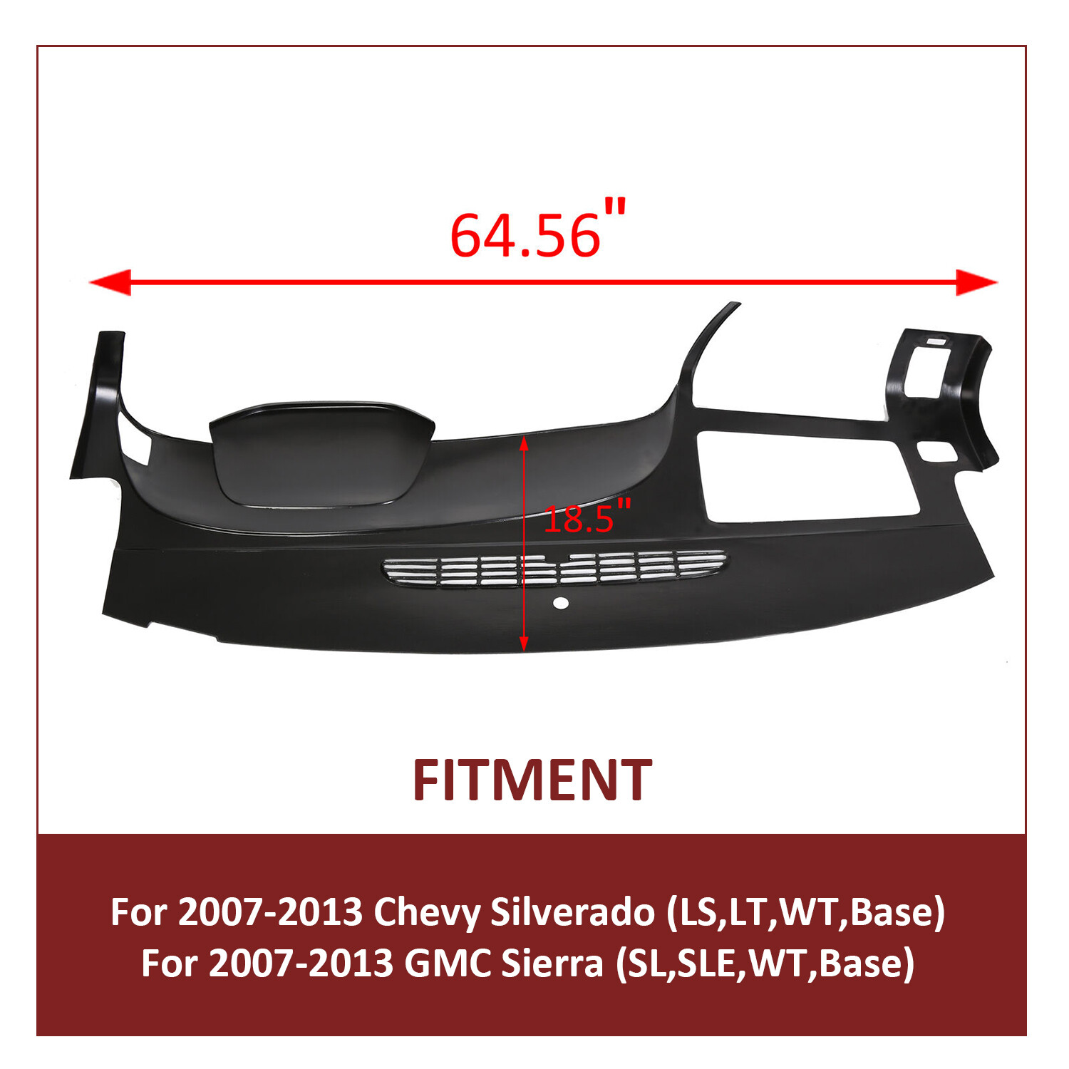 Complete Black Dash Board Cover Cap For 07-14 Silverado LS LT WT Sierra SL SLE