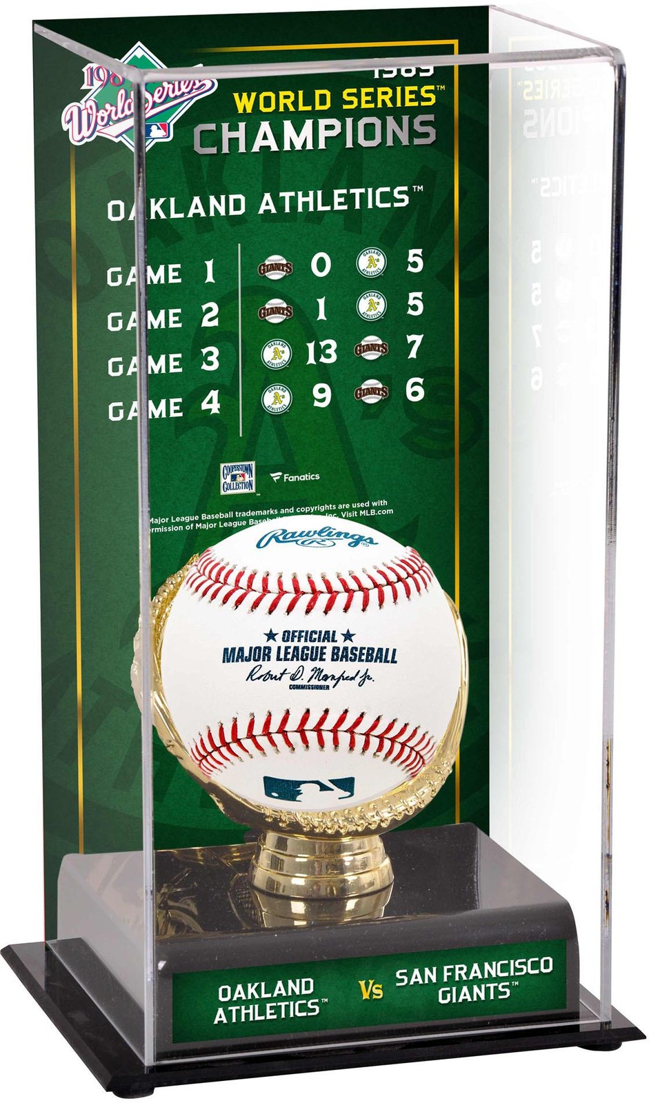 Oakland Athletics 1989 World Series Champs Case & Series Listing Image