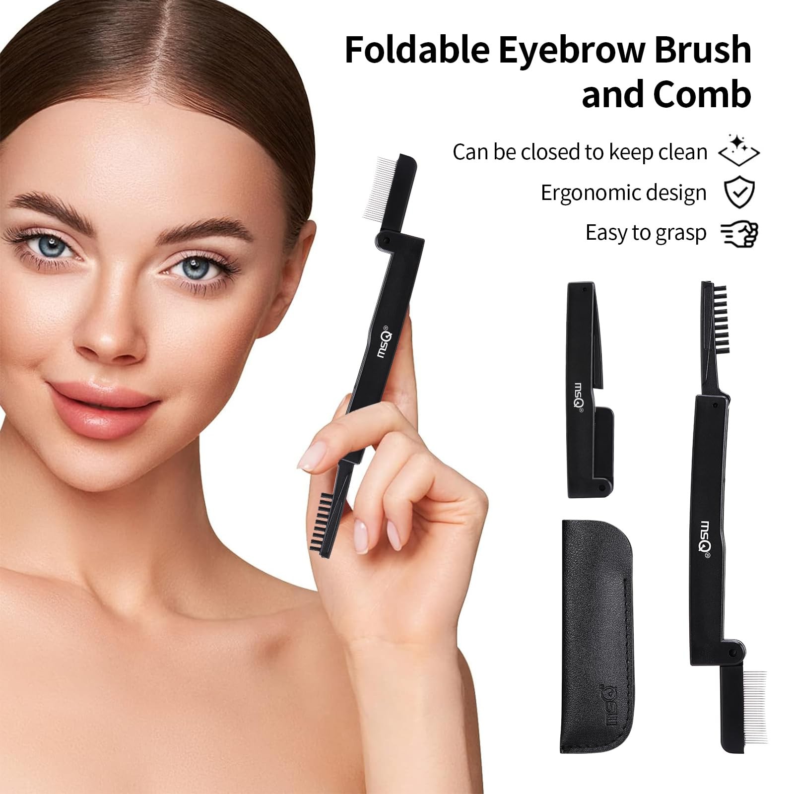 Eyelash Comb Separator Tool - Folding Brow Brush Mascara Applicator
