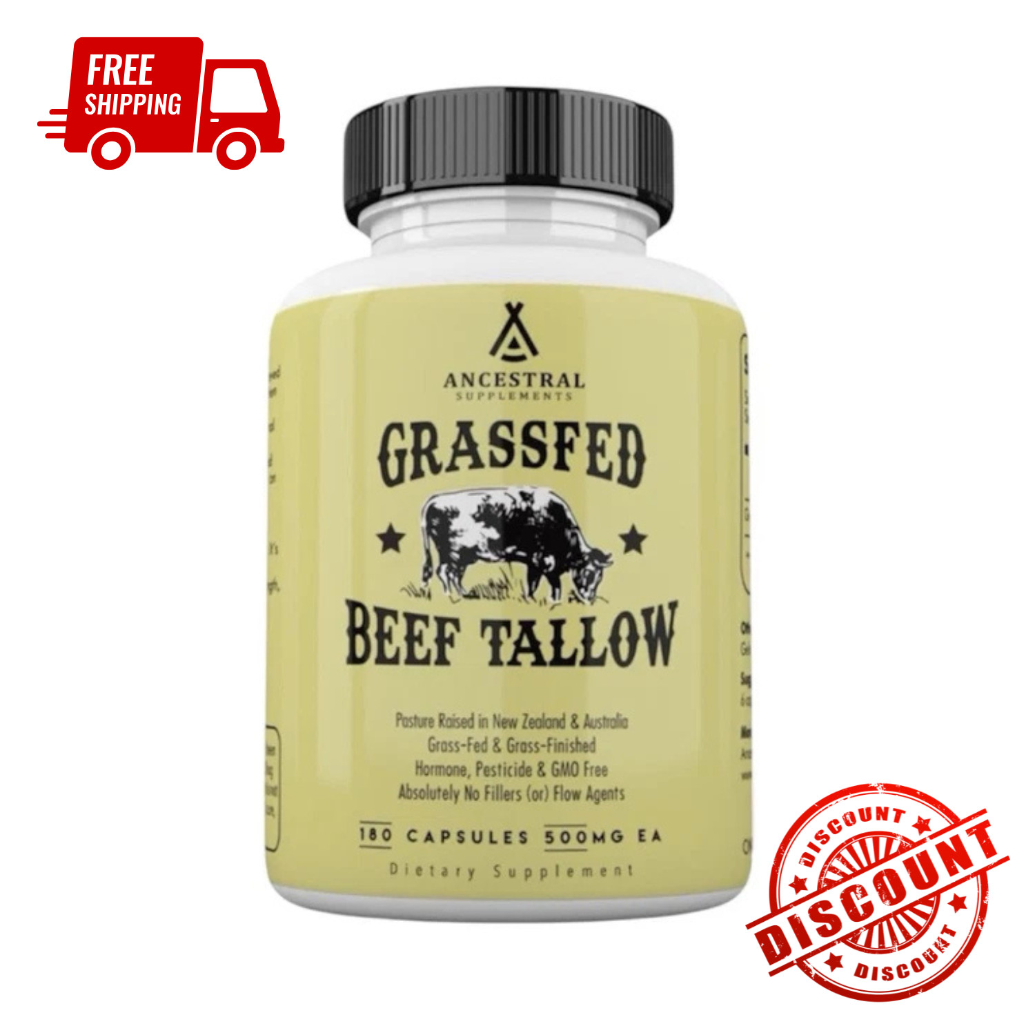 Ancestral Supplements GrassFed Beef Tallow 180 Capsules NEW