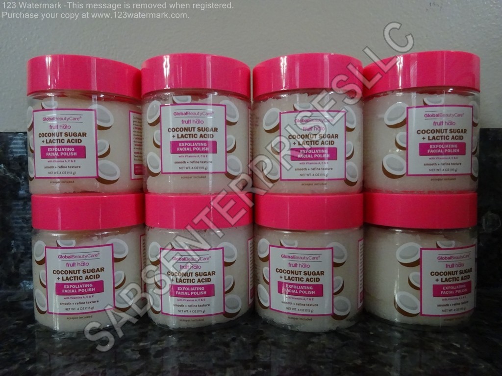 8 Global Beauty Care COCONUT SUGAR + LACTIC ACID Exfoliating Facial Polish 4 oz.