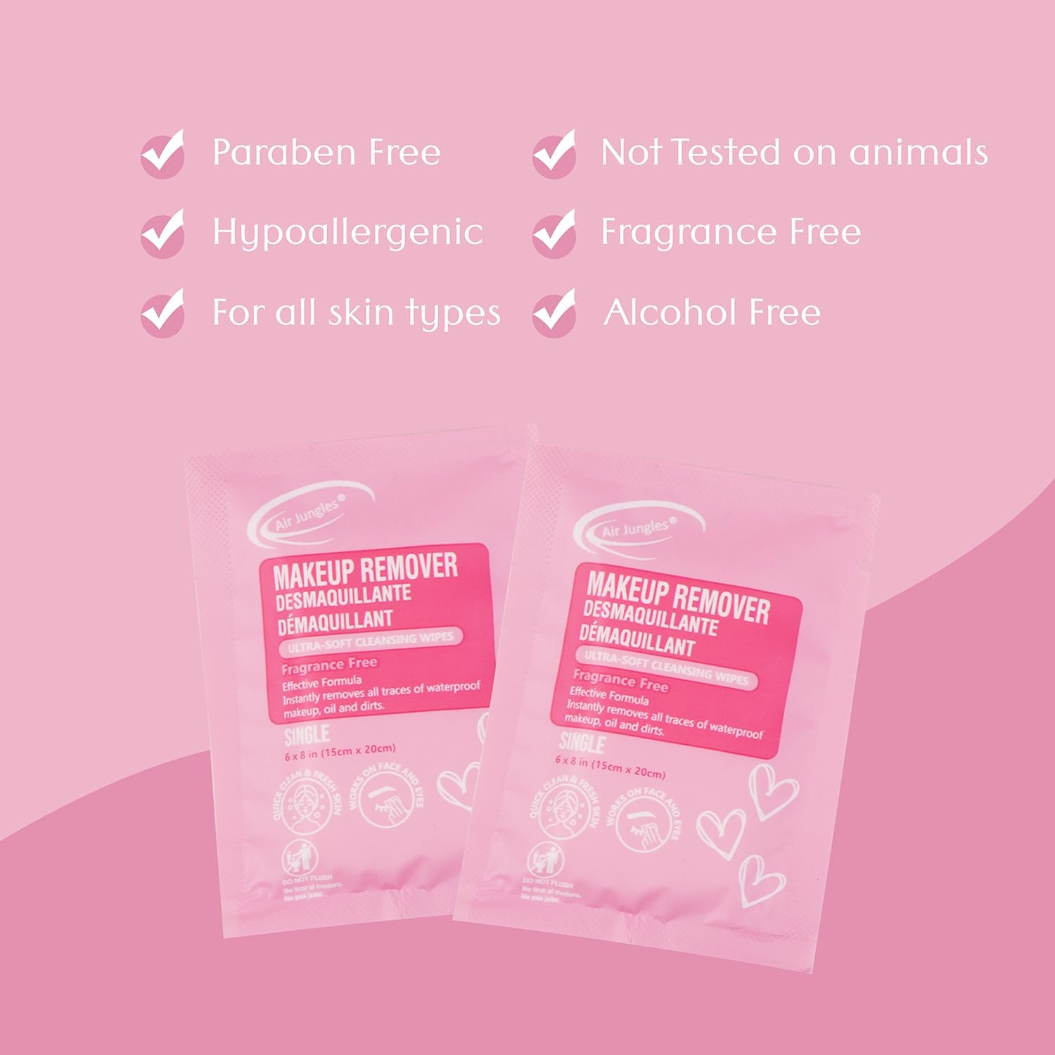 Makeup Remover Wipes Singles 25 Count Extra Large 6" x 8"