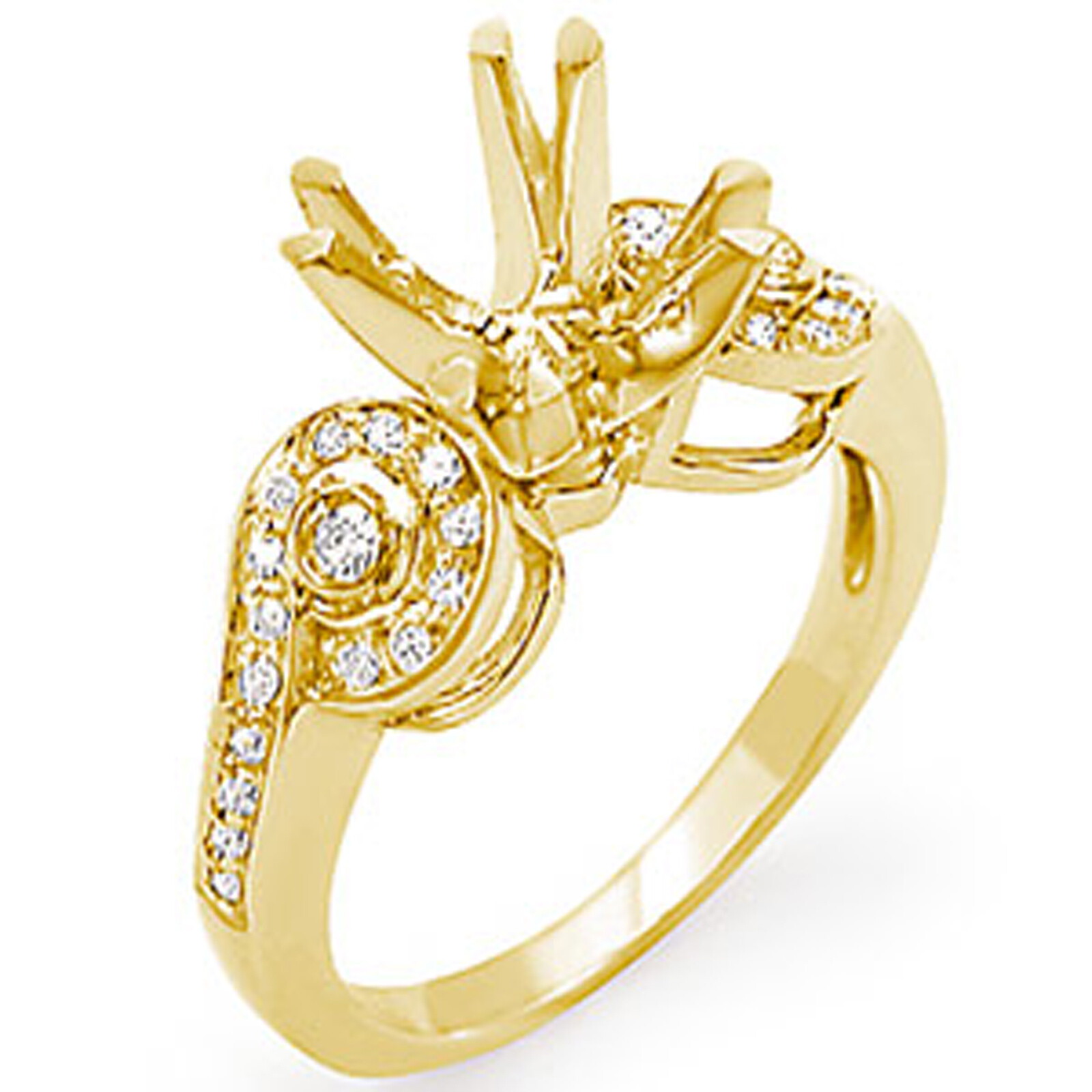 0.35Ct Round G Diamond Setting G VS2 Engagement Wedding Ring 14k Gold Yellow