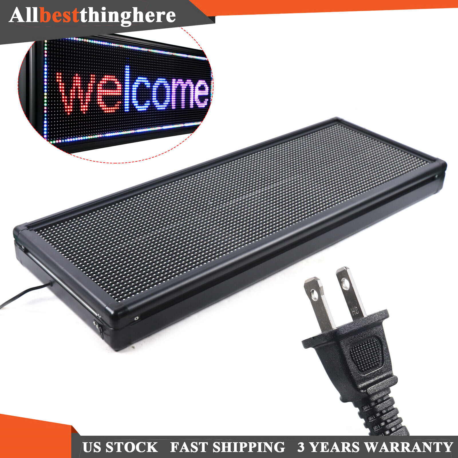 40"*15" LED Sign 3 Colors Sign Programmable Scroll Message Display Board