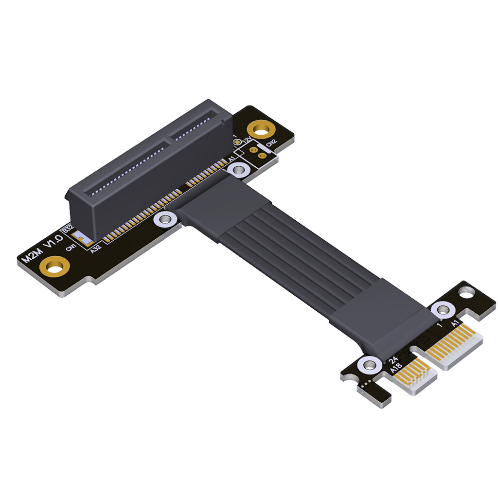 PCI-E 4.0 x4 to x1 Extension Cable PCIe4.0x1 gen4 16Gbps Adapter Riser Cable