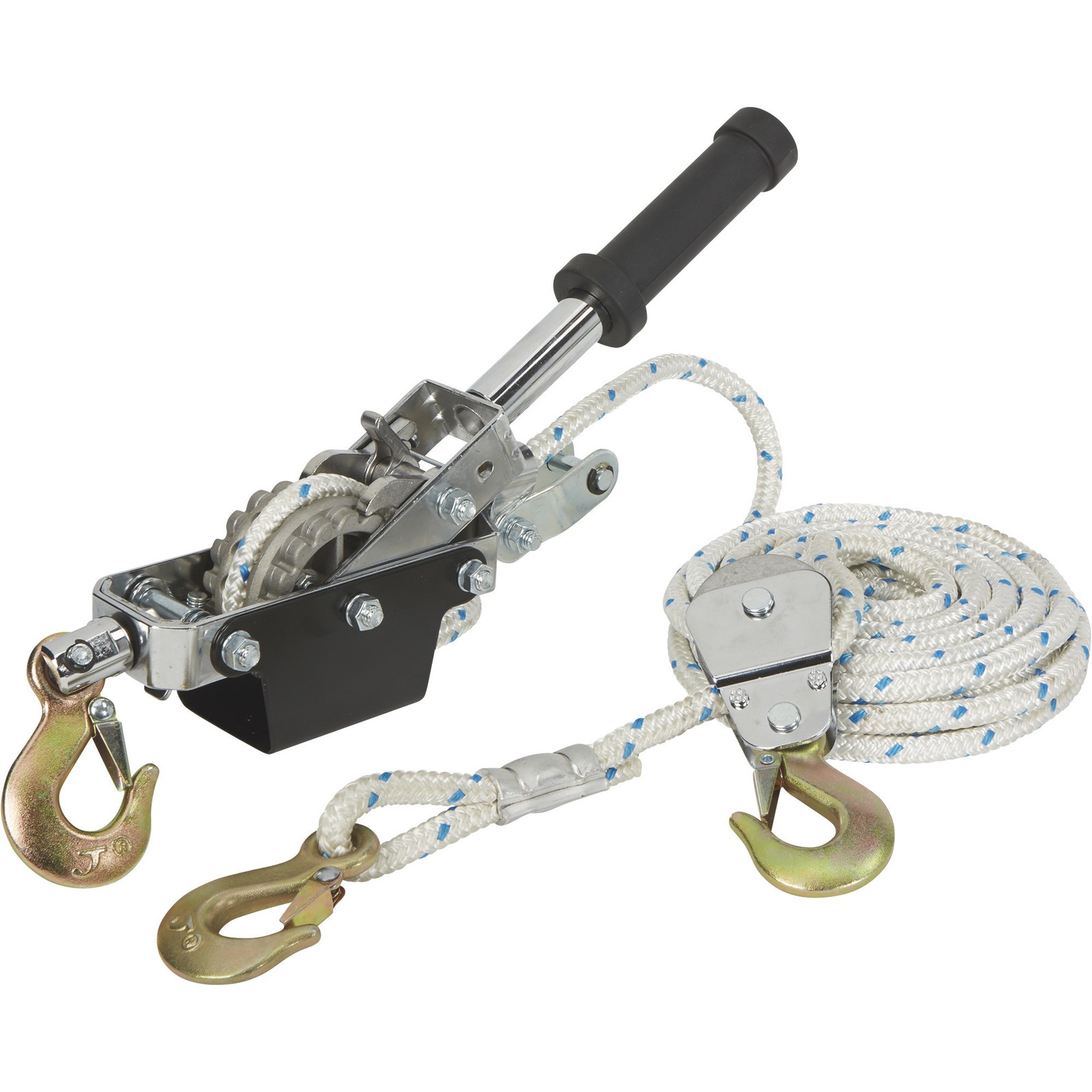 Ironton 1-Ton Rope Puller with 3 Hooks, 1100-Lb. Single-Line Capacity, 2200-Lb.