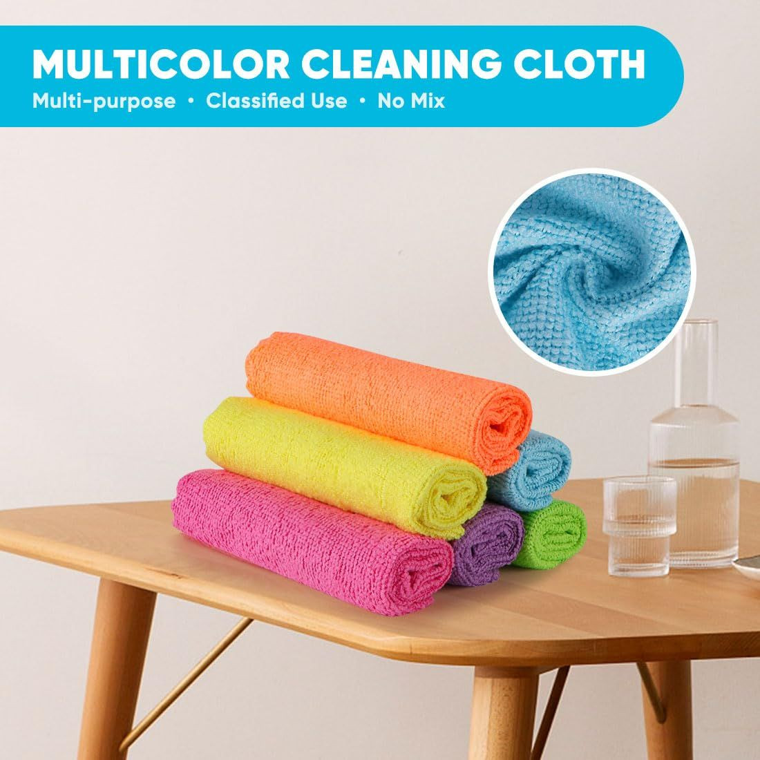 Orighty Microfiber Cleaning Cloth, 24 Pack Highly 24 Pack, Multicolor