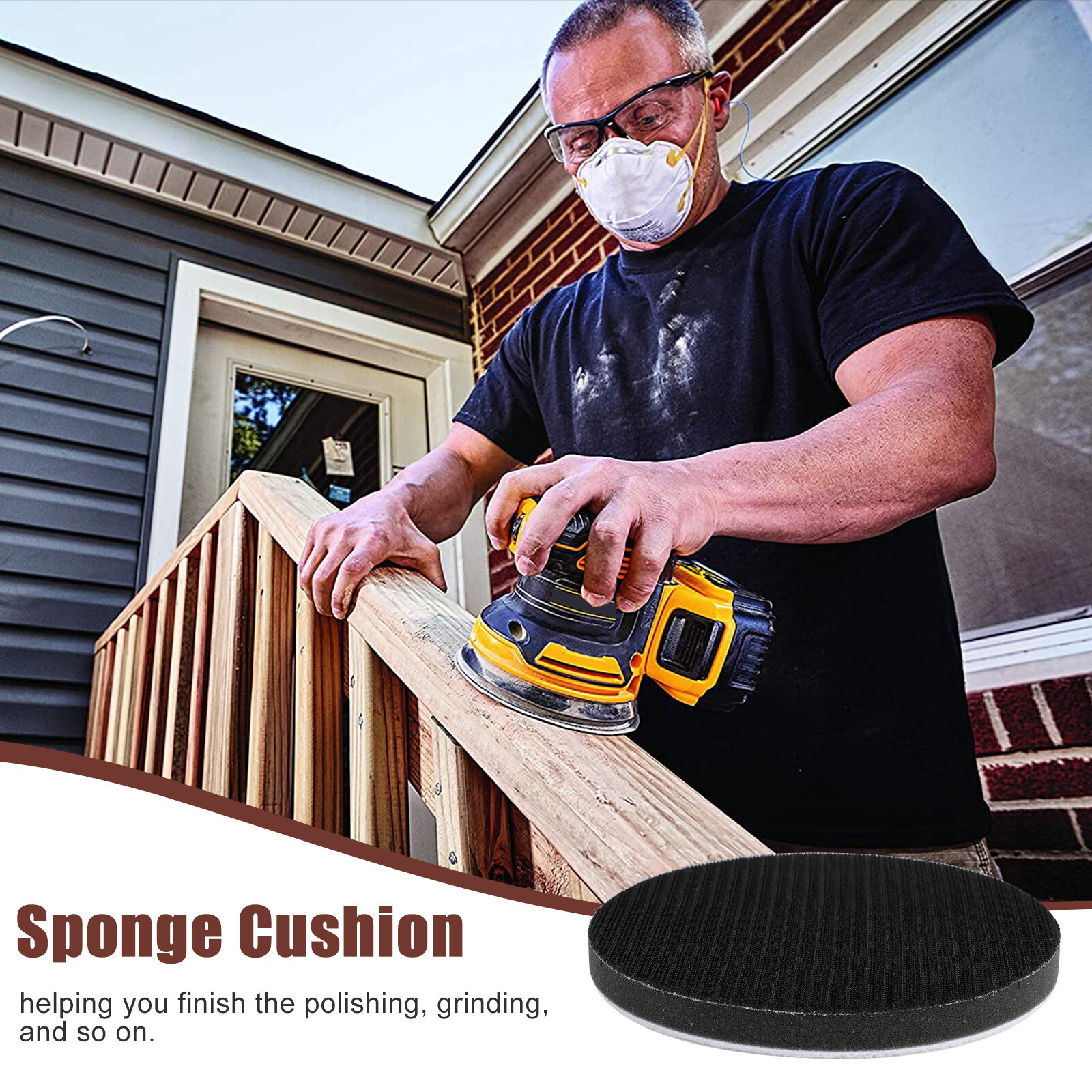 2Pcs 6in Foam Cushion Interface Sanding Disc Hook Loop Sander Buffer Backing Pad