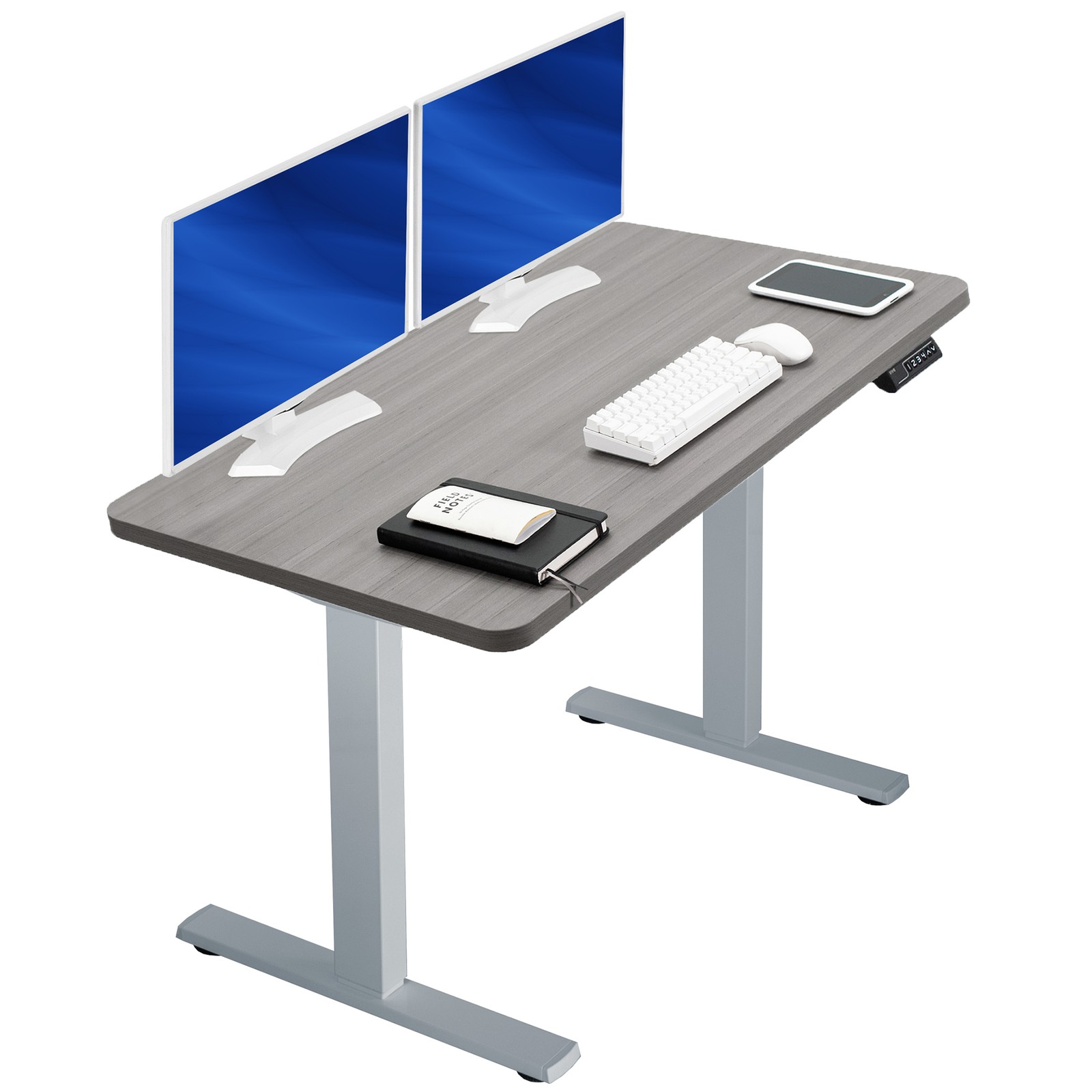 VIVO Electric 43” x 24” Stand Up Desk | Dark Gray Table Top, Gray Frame